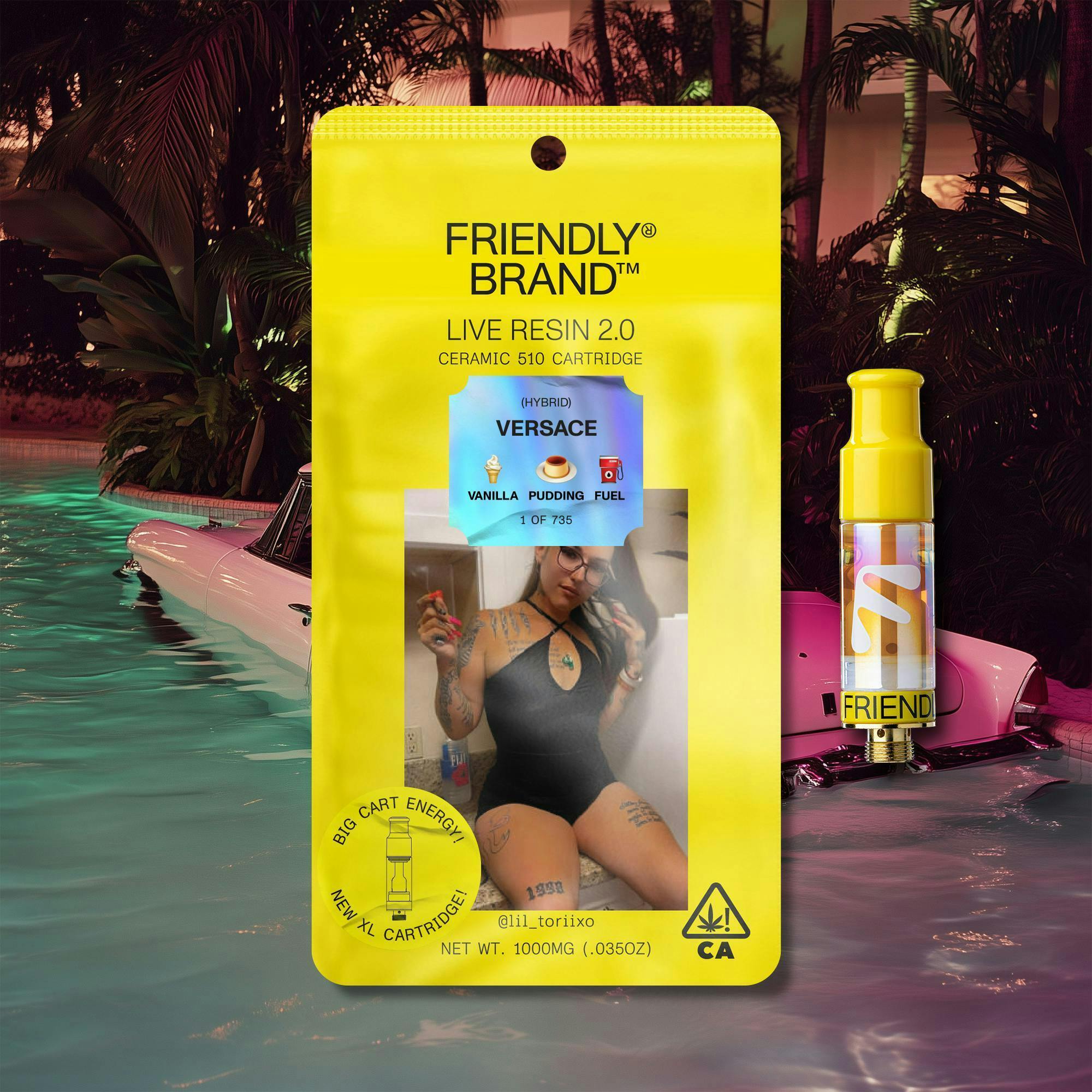 Friendly Brand - Friendly Brand | Versace | Live Resin Cartridge | 1g - 1