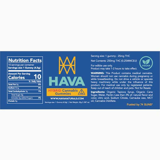 Hava Naturals - Hava | Watermelon Hybrid Gummies | 10pk - 1