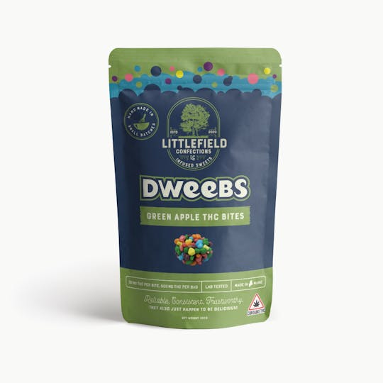 Littlefield Confections - Green Apple THC Dweebs 30mg/pc 600mg Total - 1