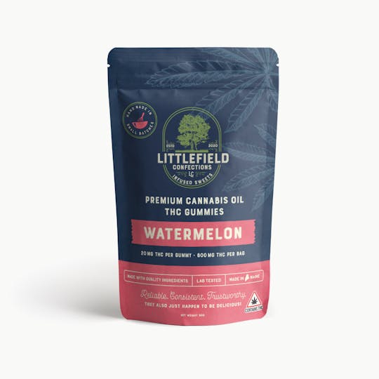 Littlefield Confections - Watermelon THC Gummies 20mg/pc 600mg Total - 1