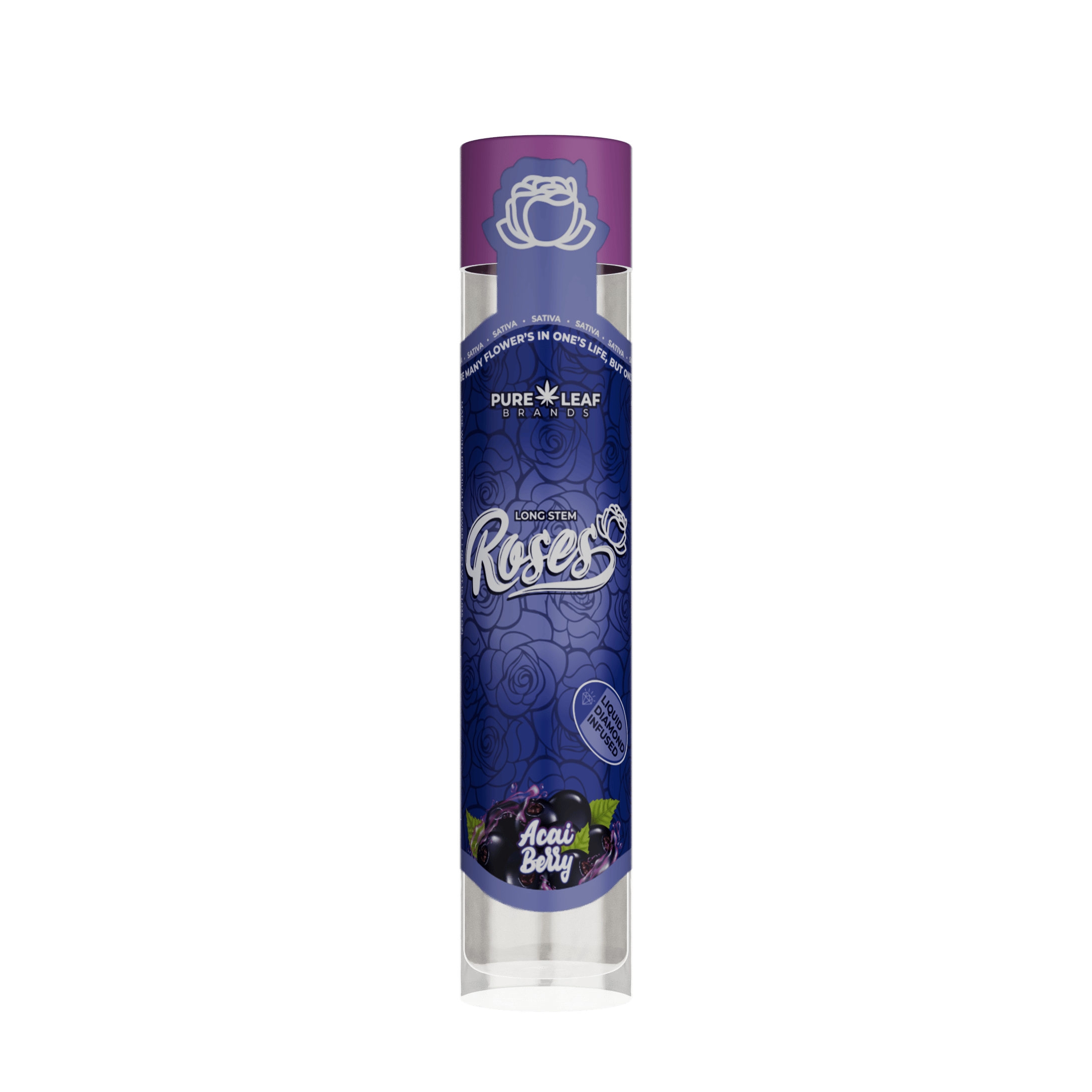 Roses - ACAI BERRY Roses Long Stem Sativa 1G | Liquid Diamond Infused - 1