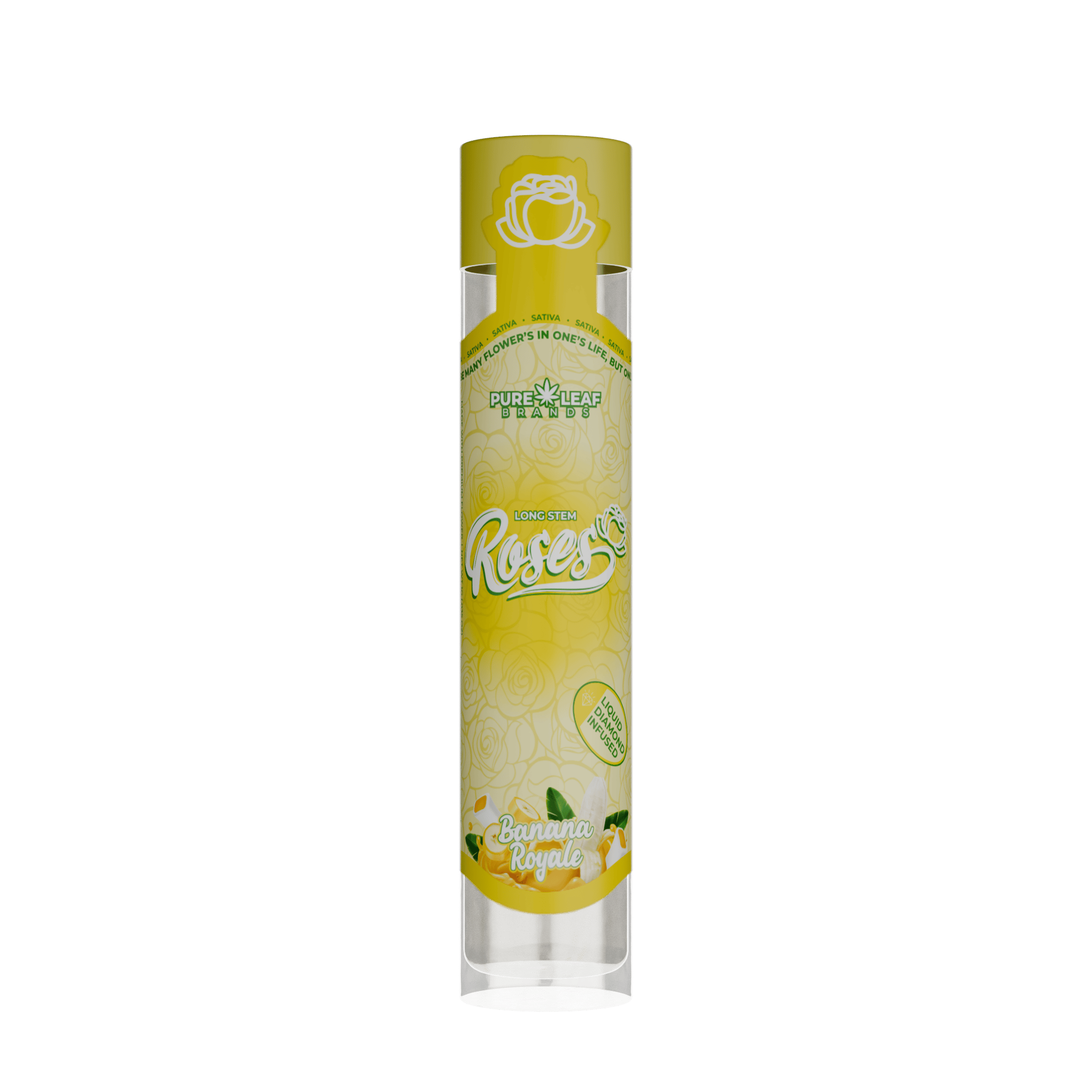 Roses - BANANA ROYALE Roses Long Stem Sativa 1G | Liquid Diamond Infused - 1
