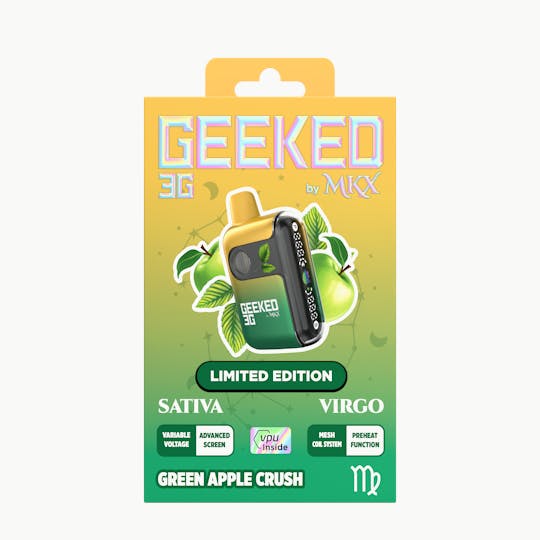 MKX Oil Co - LIMITED EDITION | Geeked 3G Disposable by MKX | Green Apple Crush - 1