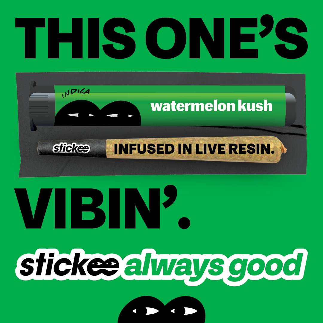 Stickee - STICKEE | Watermelon Kush | 1.2g | Live Resin Infused Pre-Roll - 1