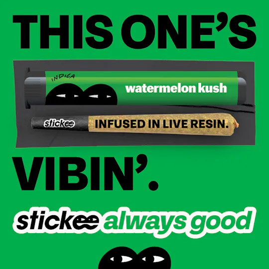 Stickee - STICKEE | Watermelon Kush | 1.2g | Live Resin Infused Pre-Roll - 1