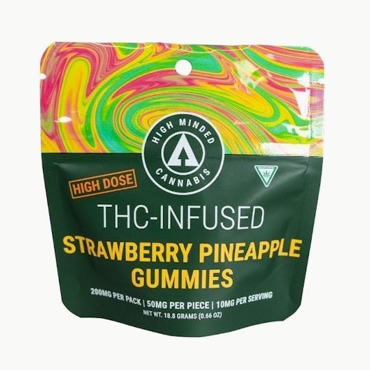 High Minded - Strawberry Pineapple Gummies - High Dose 4 x 50mg - 1