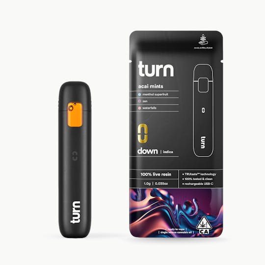 turn - 1.0g AIO | açaí mints | 100% live resin | down | - 1