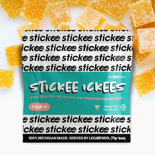Stickee - STICKEE ICKEES | Tropical | Hand Crafted Vegan Gummies | 5 x 40mg - 1