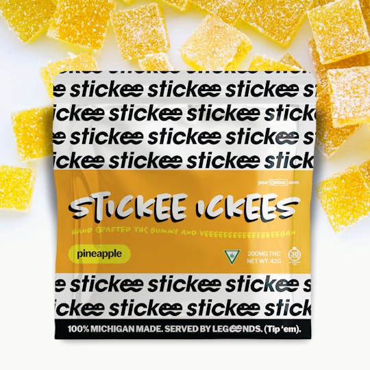 Stickee - STICKEE ICKEES | Pineapple | Hand Crafted Vegan Gummies | 5 x 40mg - 1