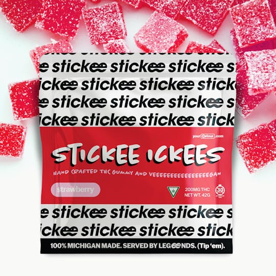 Stickee - STICKEE ICKEES | Strawberry | Hand Crafted Vegan Gummies | 5 x 40mg - 1