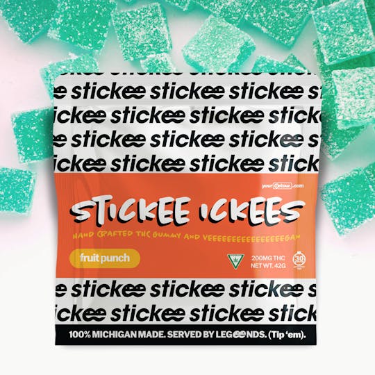 Stickee - STICKEE ICKEES | Fruit Punch | Hand Crafted Vegan Gummies | 5 x 40mg - 1