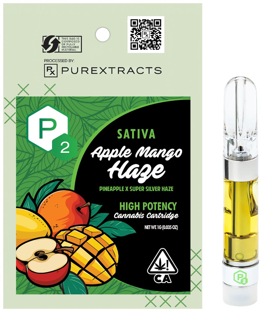 PUREXTRACTS - Apple Mango Haze (Sativa) - P2 High Potency Cartridge - 1g - 1
