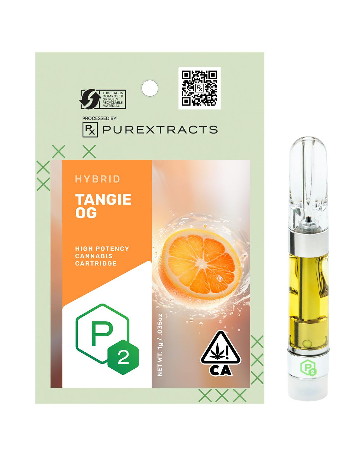 PUREXTRACTS - Tangie OG (Hybrid) - P2 High Potency Cartridge - 1g - 1