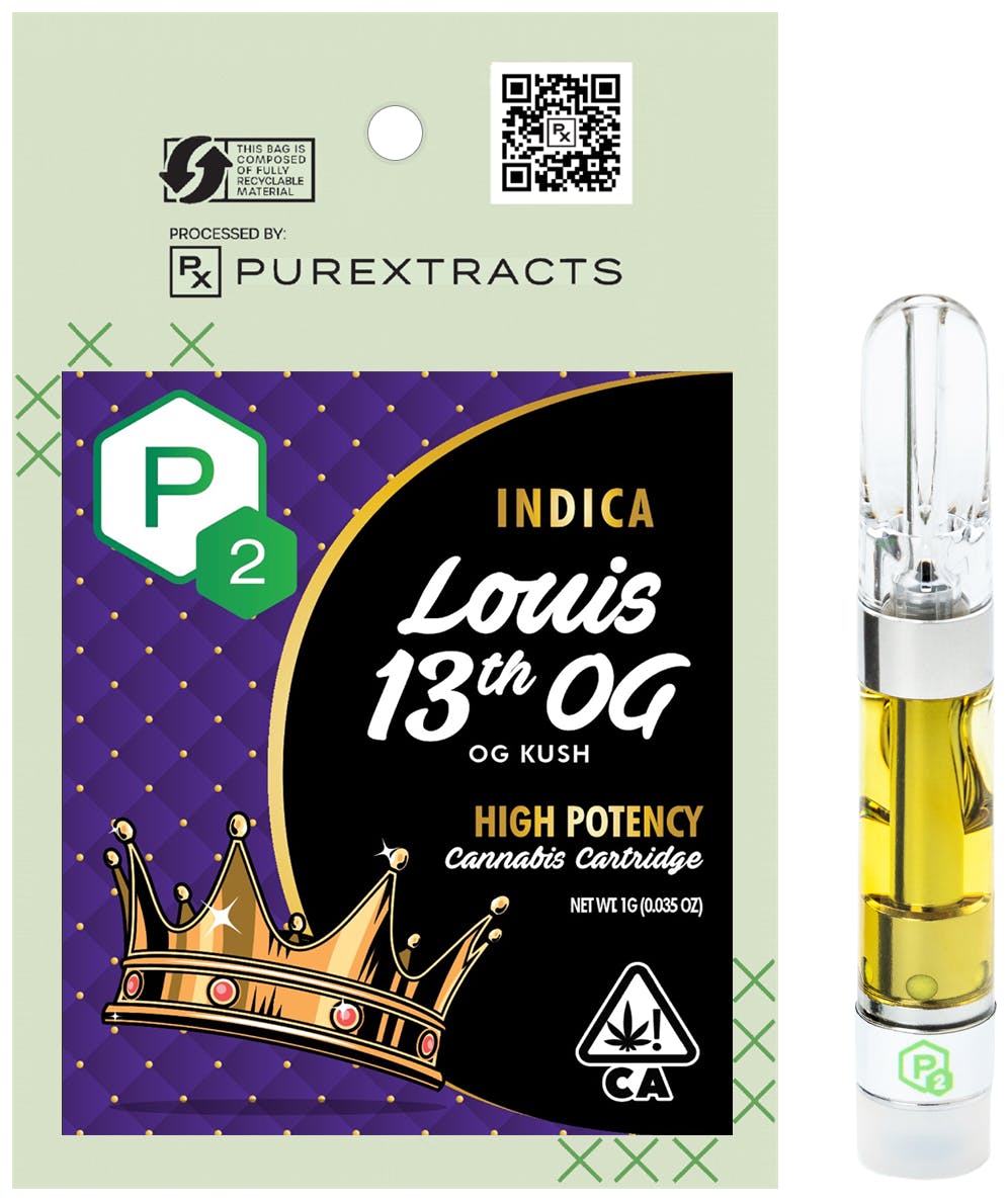 PUREXTRACTS - Louis 13th OG (Indica) - P2 High Potency Cartridge - 1g - 1