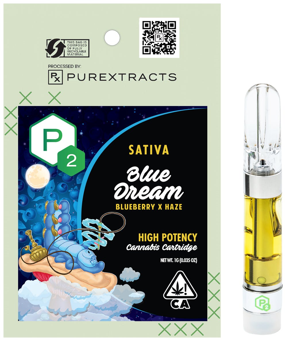 PUREXTRACTS - Blue Dream (Sativa) - P2 High Potency Cartridge - 1g - 1
