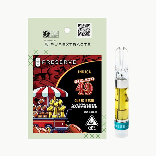 PUREXTRACTS - Gelato 49 (Indica) - PRESERVE Cured Resin Cartridge - 1g - 1