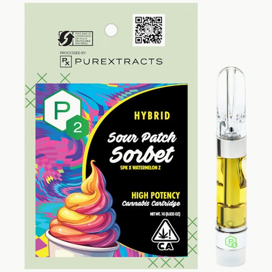 PUREXTRACTS - Sour Patch Sorbet (Hybrid) - P2 High Potency Cartridge - 1g - 1