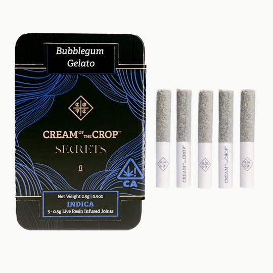 Cream of the Crop - Secrets | Bubblegum Gelato | Premium Infused Prerolls | 2.5g - 1