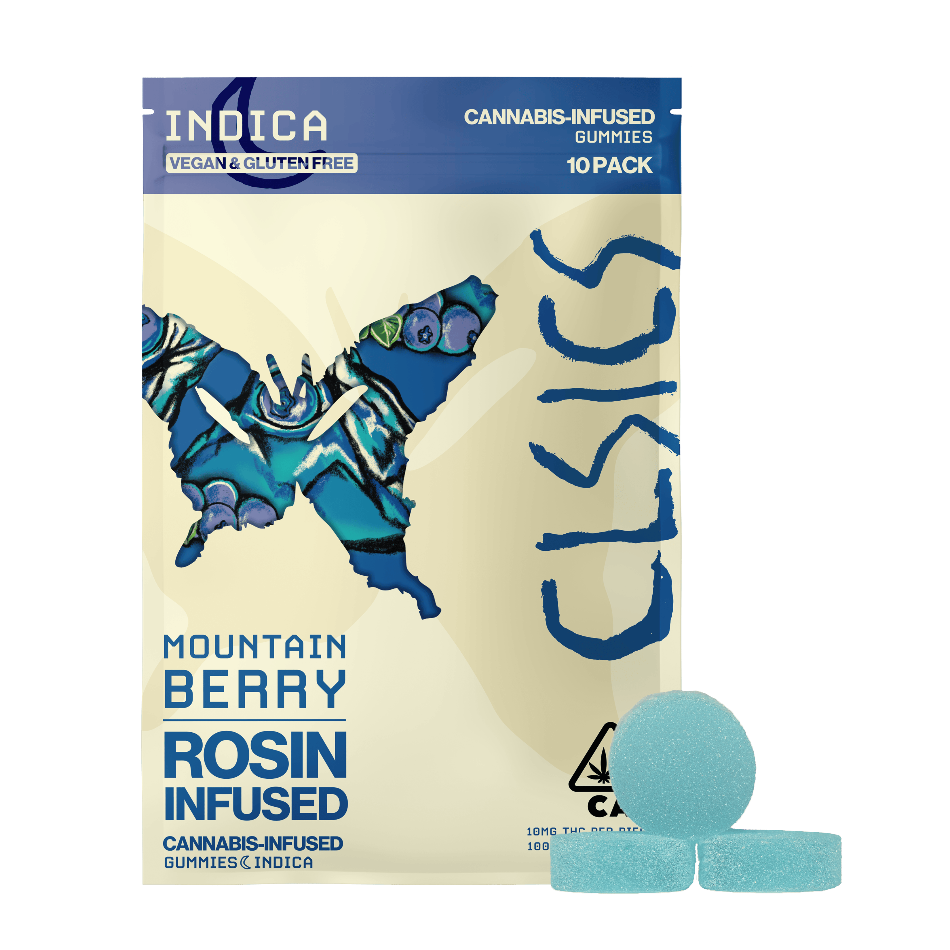 CLSICS Rosin & Rosin Infused Pre Rolls - CLSICS - Mountain Berry - Live Rosin Infused Gummies - 10ct - 1