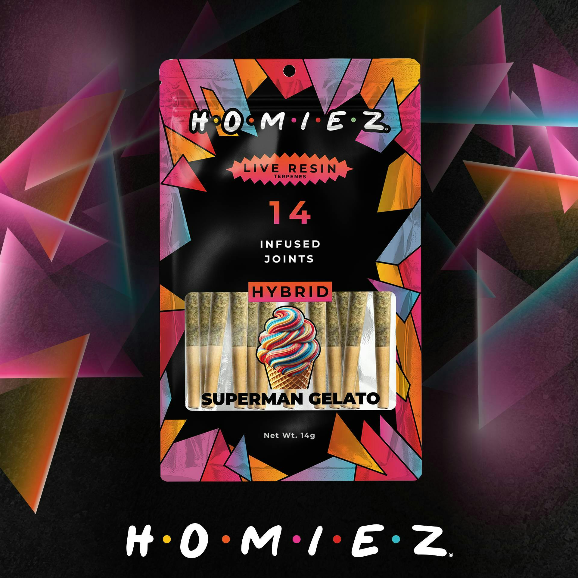 HOMIEZ - HOMIEZ – 14 Pack 1g Infused Pre-Rolls I Superman Gelato - 1