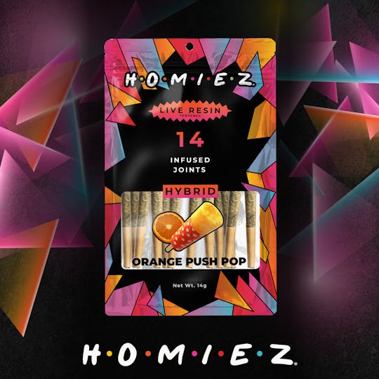 HOMIEZ - HOMIEZ – 14 1g Pack Infused Pre-Rolls I Orange Push Pop - 1