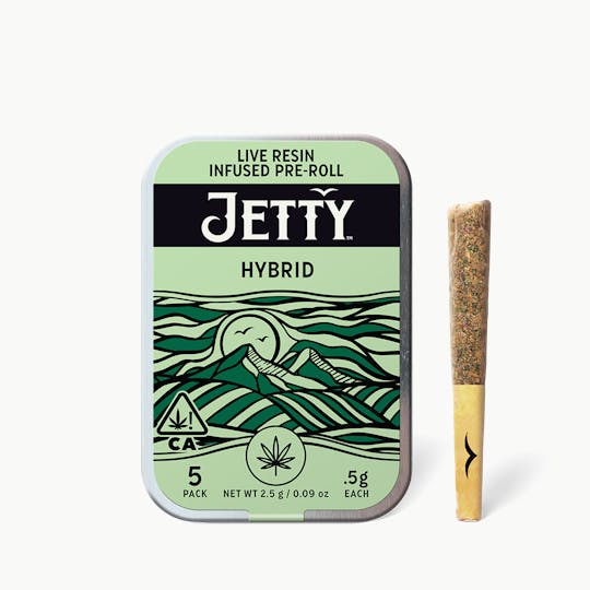 Jetty Extracts - Jetty Pre-Roll Live Resin Infused 5 Pack (2.5g) White Cookies x Hash Burger - 1