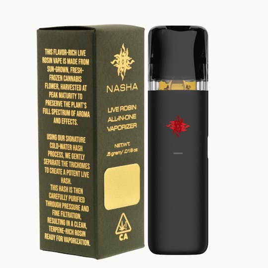 NASHA - Moroccan Peaches Live Rosin All-In-One Vape 0.5 gram (Alpenglow Farms) - 1