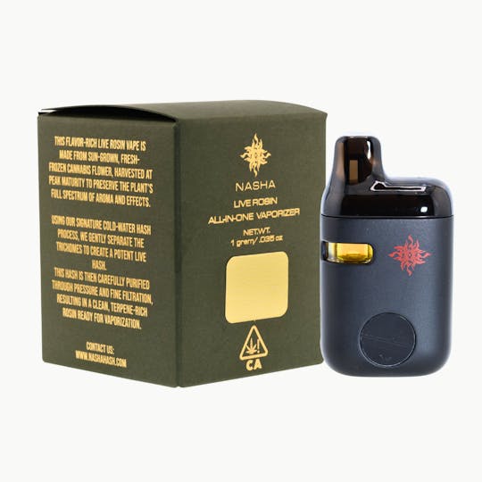 NASHA - Papaya Bomb Live Rosin All-In-One Vape 1 gram (Alpenglow Farms) - 1