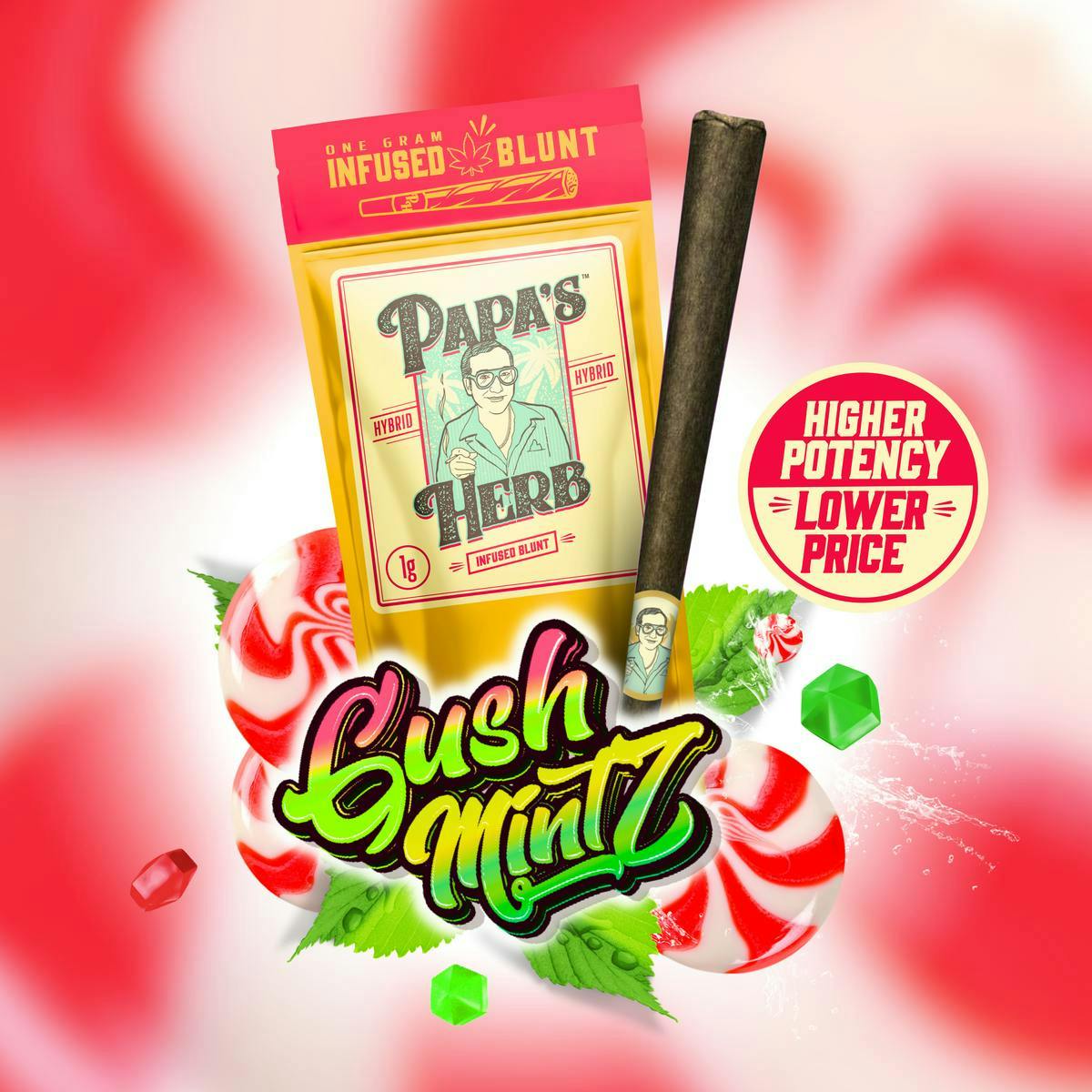 Papa's Herb - Gush Mints | Infused Blunts | 1g - 1