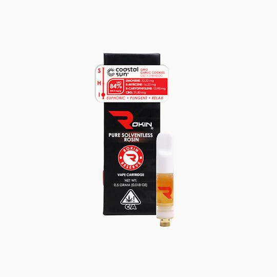 Rokin Cannabis - Rokin x Coastal Sun - Reserve Rosin - GMO Garlic Cookies - Cartridge 0.5g - 1