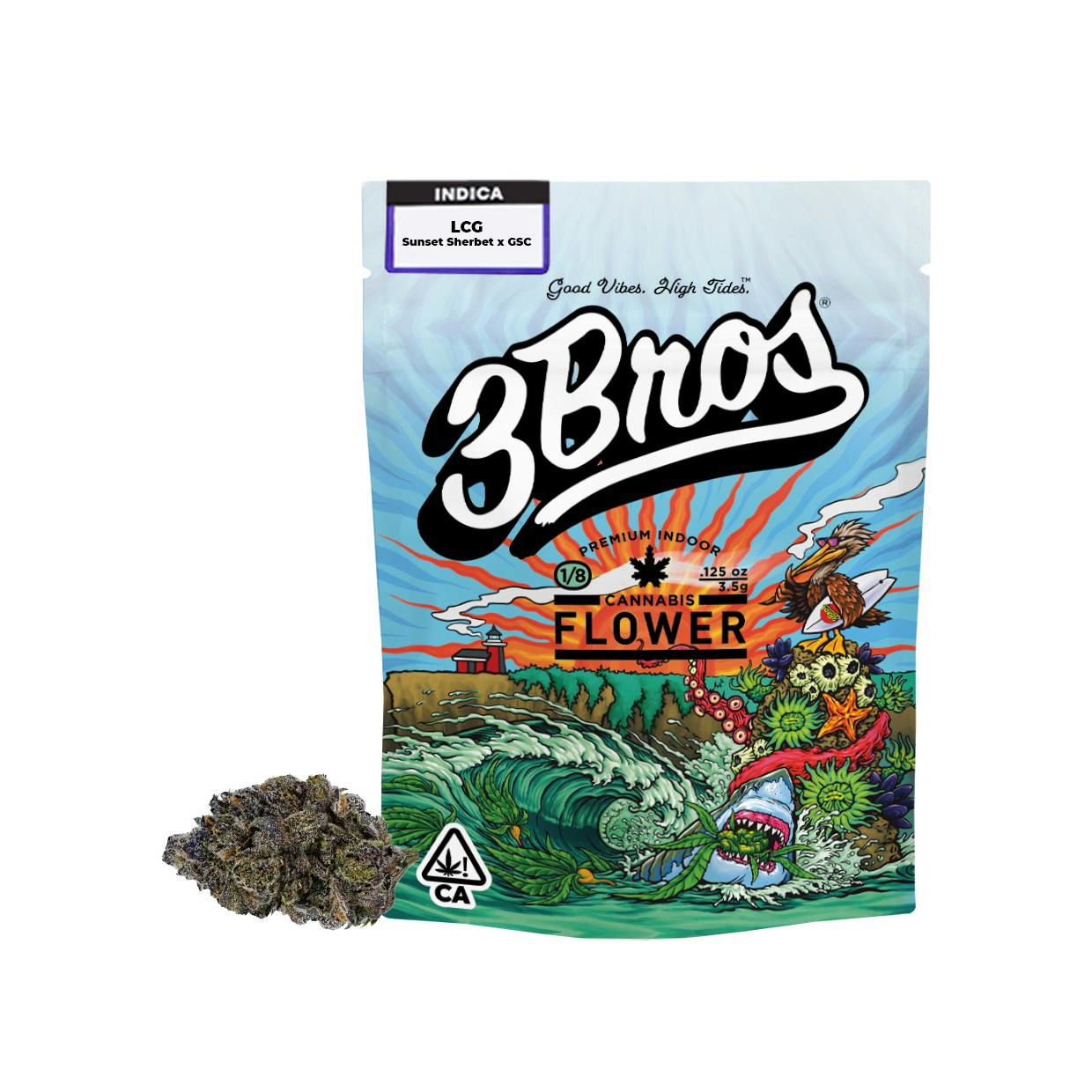 3 Bros Grow - 3 Bros | Indoor Flower | 3.5g | LCG | Indica - 1