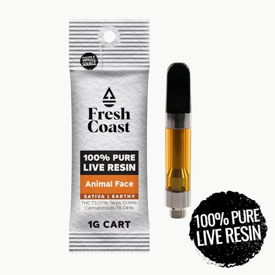 Fresh Coast - Animal Face | 100% Pure Live Resin 1G Cart | Sativa - 1