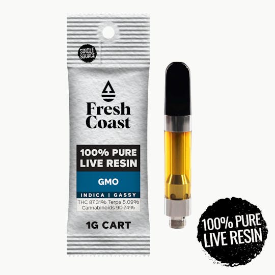 Fresh Coast - GMO | 100% Pure Live Resin 1G Cart | Indica - 1