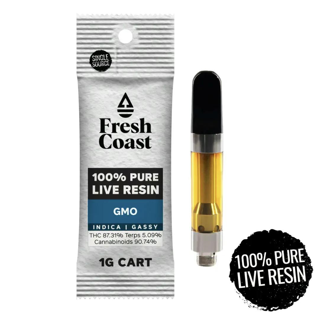 Fresh Coast - GMO | 100% Pure Live Resin 1G Cart | Indica - 1