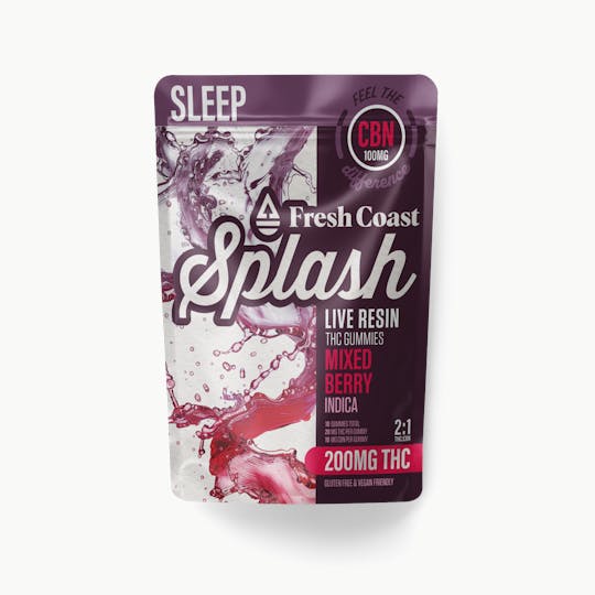 Fresh Coast - Mixed Berry | Splash Live Resin Gummies | Indica | 200mg THC : 100mg CBN - 1