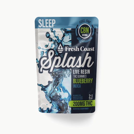 Fresh Coast - Blueberry | Splash Live Resin Gummies | Indica | 200mg THC : 100mg CBN - 1
