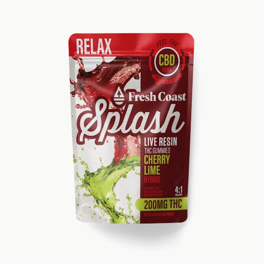 Fresh Coast - Cherry Lime | Splash Live Resin Gummies | Hybrid | 200mg THC : 50mg CBD - 1