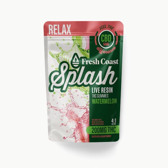 Fresh Coast - Watermelon | Splash Live Resin Gummies | Hybrid | 200mg THC : 50mg CBD - 1