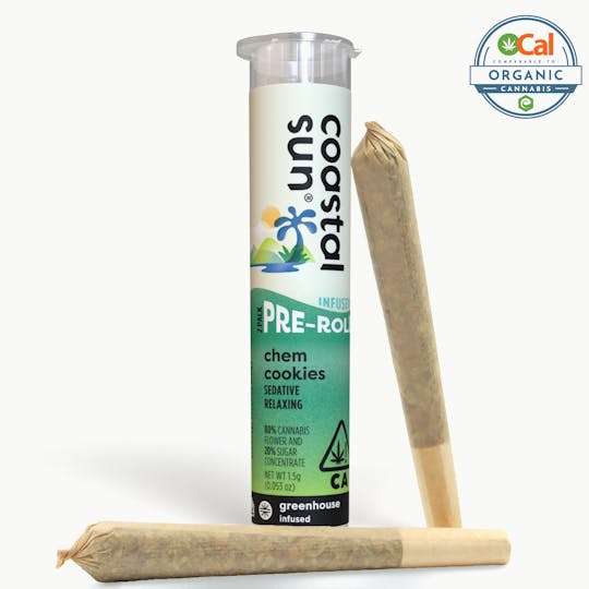 Coastal Sun - Chem Cookies Infused Greenhouse 0.75g Pre-Roll 2pk 1.5g - 1