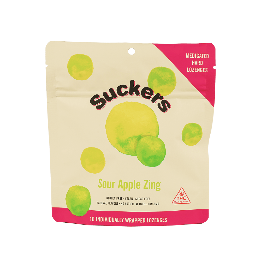 Sour Apple Zing | Suckers | 10 Pack Lozenges | 100mg - Grow West