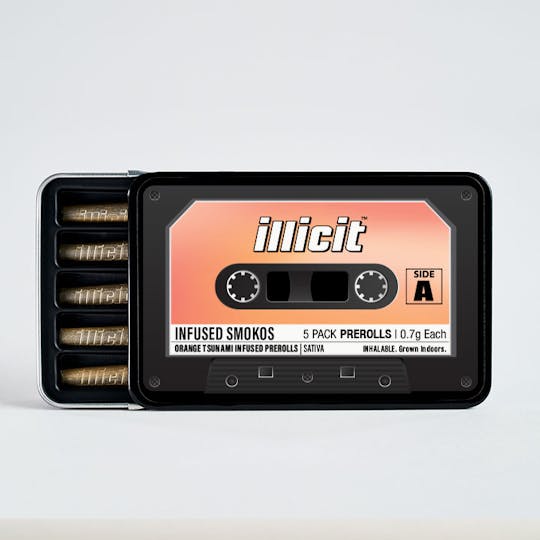 ILLICIT - Orange Tsunami Distillate Infused Smokos .7g 5-Pack - 1