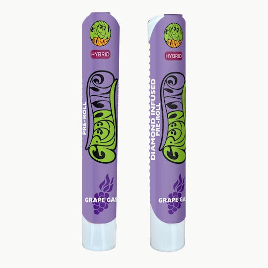 Greenline - Grape Gas - Diamond Infused - Indoor Flower Pre-Roll - Hybrid - 1g - 1