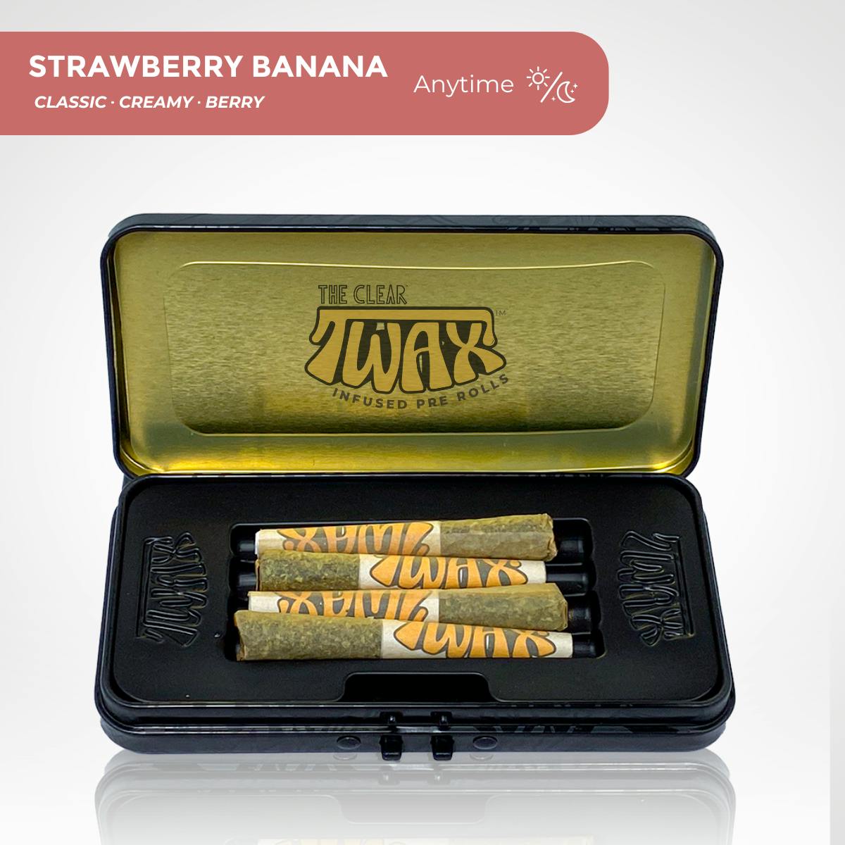 CLEAR Brands - The Clear TWAX Mini Infused Pre-rolls 2g [4 Pack] | Strawberry Banana - 1