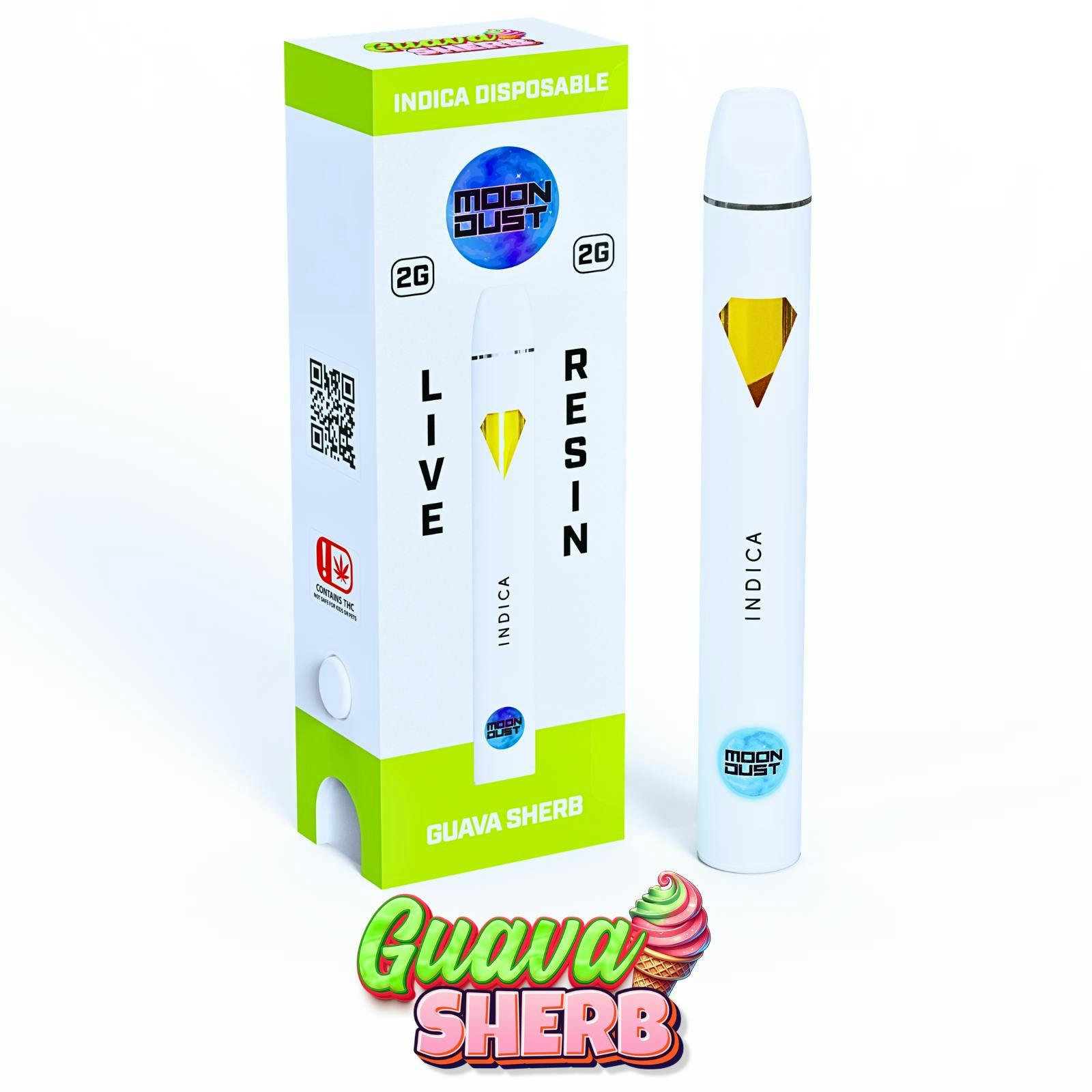MOON DUST - Moon Dust | Guava Sherb | Live Resin Disposable | 2g - 1