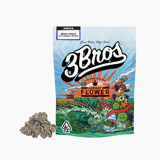 3 Bros Grow - 3 Bros | Indoor Flower | 3.5g | Black Velvet | Indica - 1