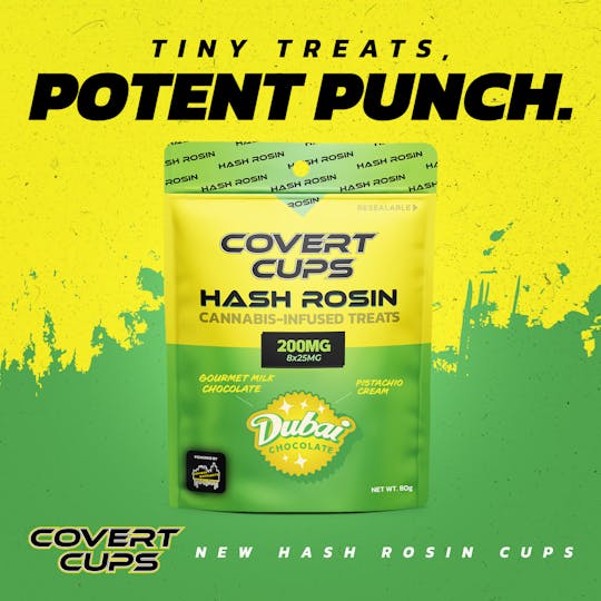 Covert Cups - Dubai Chocolate - 200MG Hash Rosin Chocolate Cups - Covert Cups - REC - 1