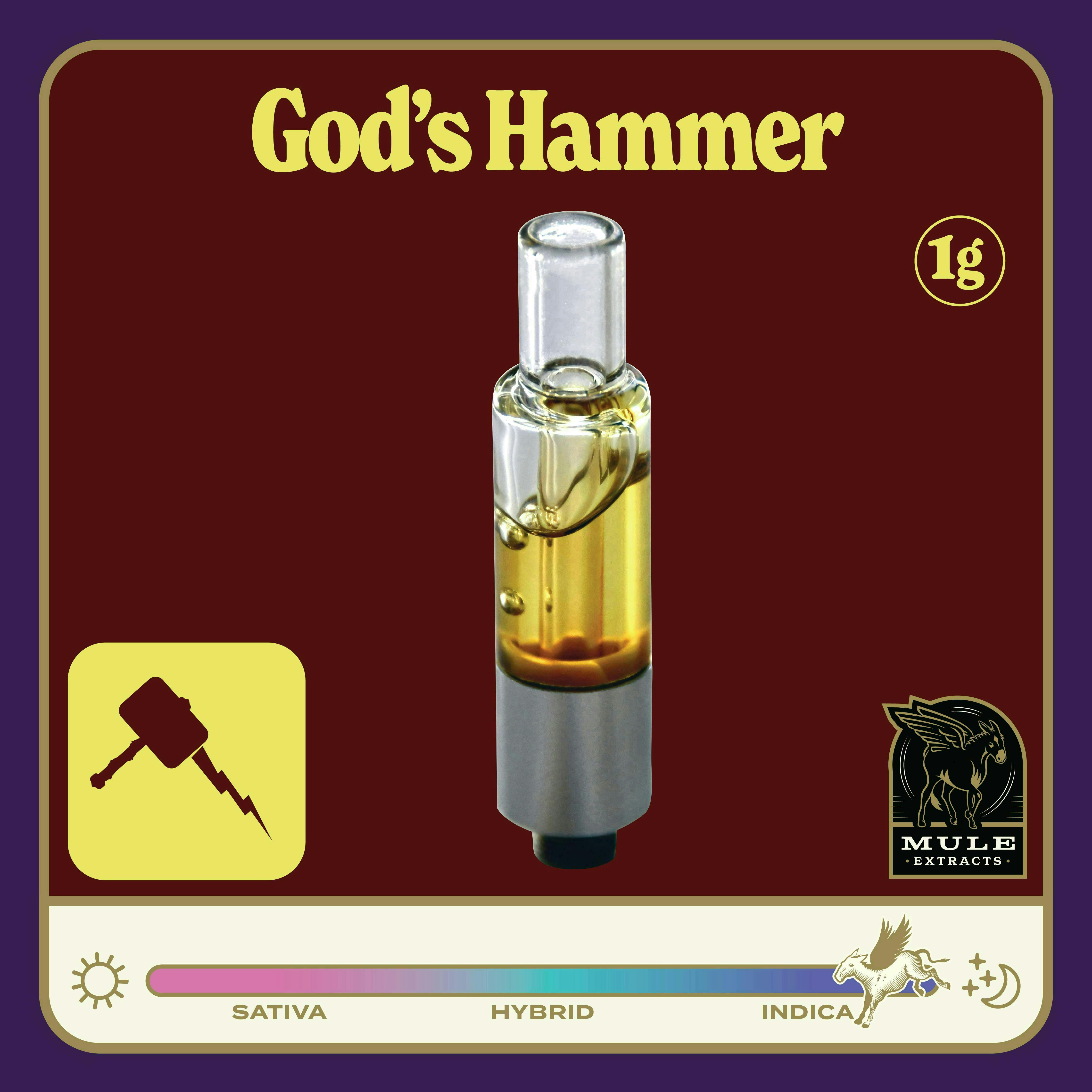 Mule Extracts - Mule Extracts | Gods Hammer | Live Resin Glass Cartridge | 1g - 1
