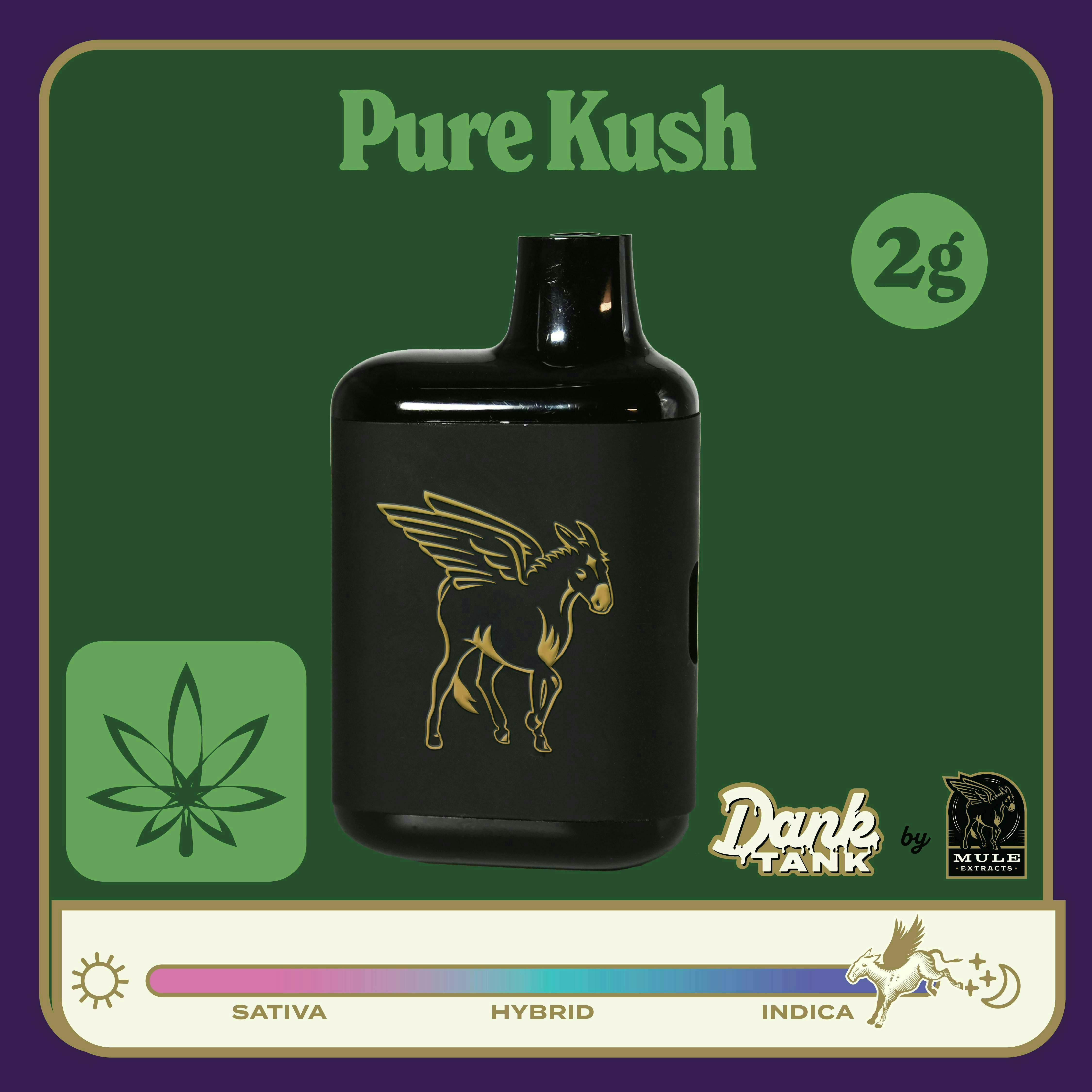 Mule Extracts - Mule Extracts | Pure Kush | Dank Tank LR Disposable | 2g - 1