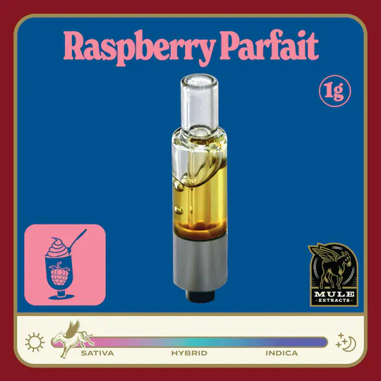 Mule Extracts - Mule Extracts | Raspberry Parfait | Live Resin Glass Cartridge | 1g - 1