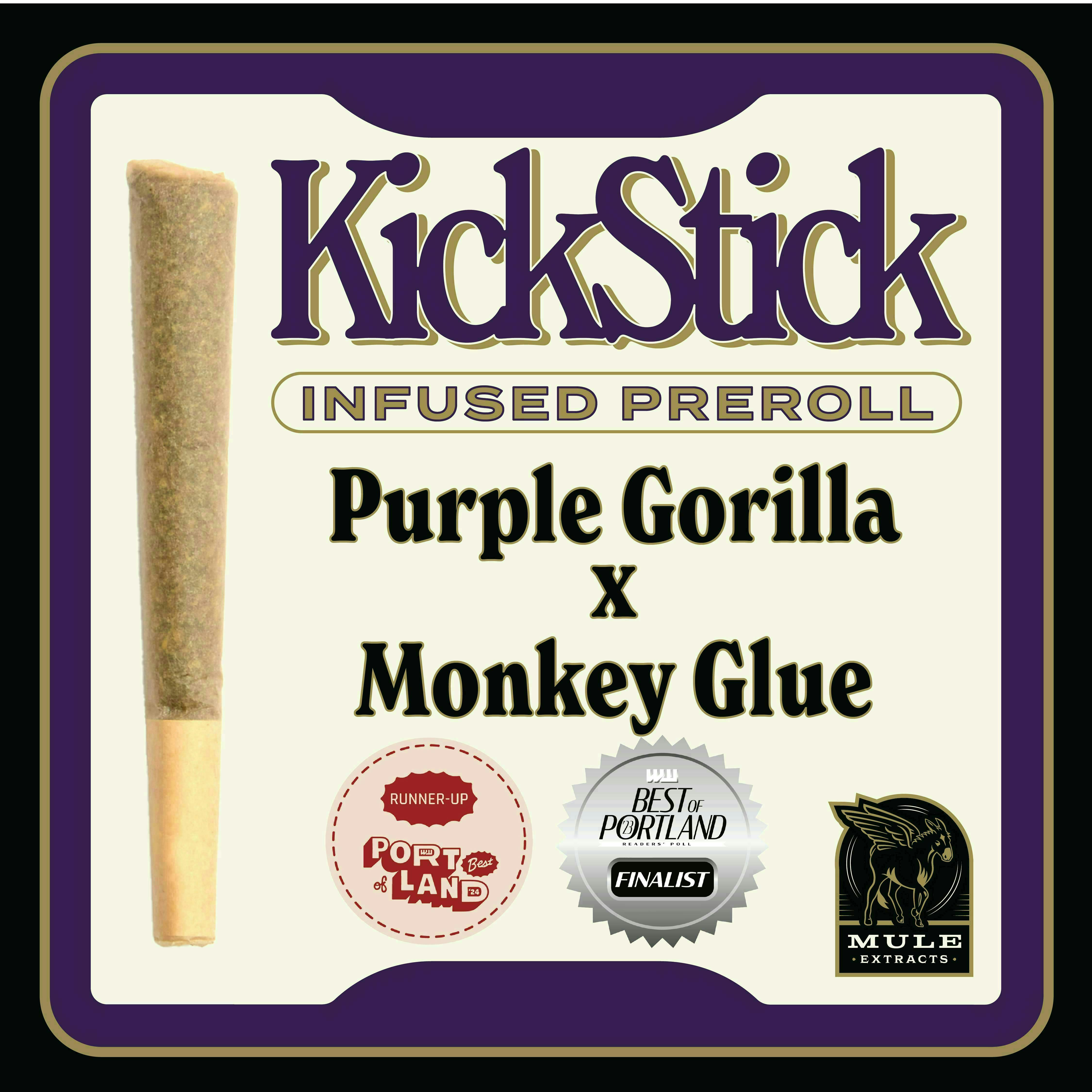 Mule Extracts - Purple Gorilla x Monkey Glue | Infused Joint | 1g - 1